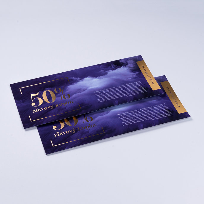 Poukážky s metalickou tlačou