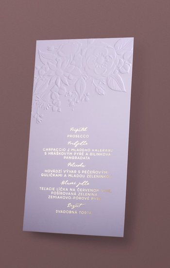 Svadobné menu Záhradné kvety s 3D grafikou
