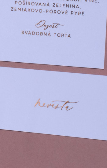 Menovky na stôl Nude Ombré - kartička